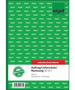 Kombinationsbuch Auftrag/Lieferschein/Rechnung – A5, 1. und 2. Blatt bedruckt, SD, MP, 2 x 40 Blatt