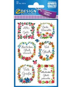 Z-Design 54216, Deko Sticker, Glückwünsche, 2 Bogen/16 Sticker