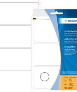 2500 Vielzwecketiketten – weiß, 52×100 mm, matt, 96 Stück