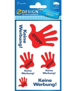 3741 Hinweis-Etikett „Stop-Keine Werbung“, Folie, 5 Etiketten