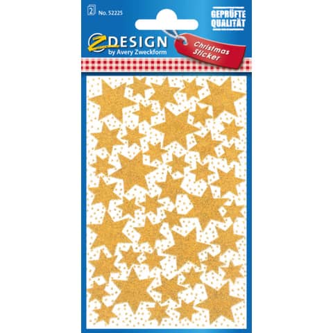 Z-Design 52225, Weihnachtssticker, Sterne, 2 Bogen/86 Sticker
