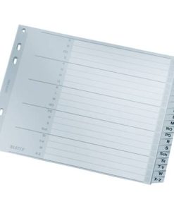 1262 Register – A – Z, PP, A4 Überbreite, 18 cm hoch, 20 Blatt, grau