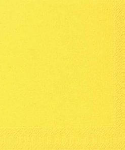 Cocktail-Servietten 3lagig Tissue Uni gelb, 24 x 24 cm, 20 Stück