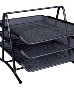 Briefablageset Metalldraht mit 3 Ablagefächer bis C4 – schwarz