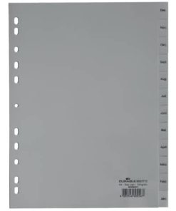 Monatsregister – Dez. – Jan., A4, PP, grau, 12 Blatt