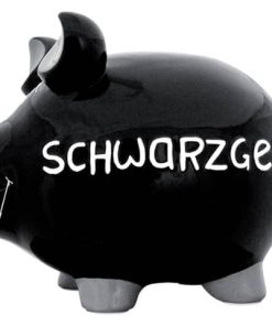 Spardose Schwein „Schwarzgeld“ – Keramik, groß
