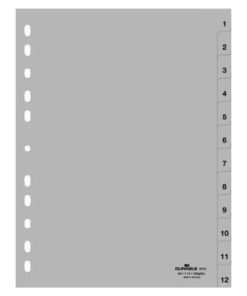 Zahlenregister – PP, 1 – 12, grau, A4, 12 Blatt