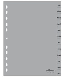 Monatsregister – Jan. – Dez., A4, PP, grau, 12 Blatt