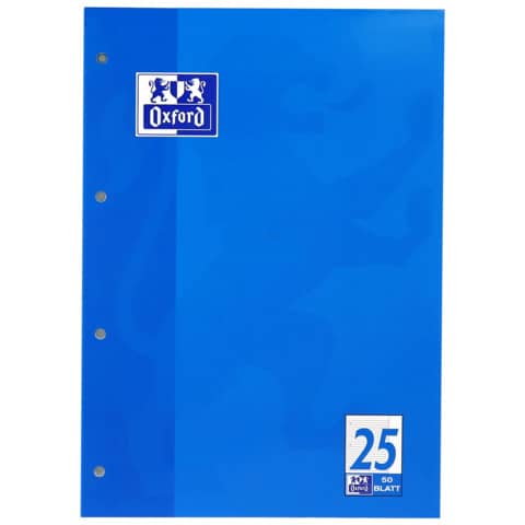 Schulblock Lin.25 – A4, 50 Blatt, 90 g/qm, 4-fach Lochung