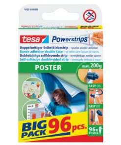 Powerstrips® Poster – ablösbar, Tragfähigkeit 200 g, weiß, 96 Stück