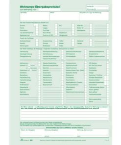 Wohnungs-Übergabeprotokoll – SD, 1 x 3 Blatt, DIN A4