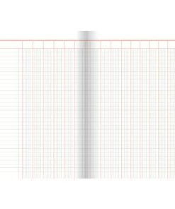 Spaltenbuch mit 16 Spalten, 60 Seiten, DIN A4, rot/grau liniert