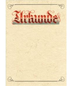 Urkunde Aufschrift „Urkunde“ (Elefantenhautpapier), 190g/qm, weiß, DIN A4