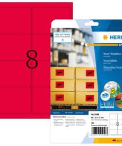 5046 Etiketten A4 neon-rot 99,1×67,7 mm Papier matt 160 St.