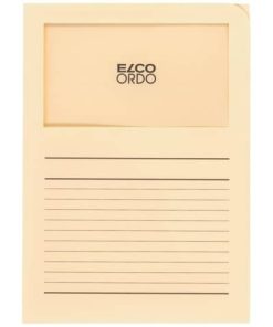 Sichtmappen Ordo classico – hellchamois, 120g, 100 Stück, Sichtfenster und Linien