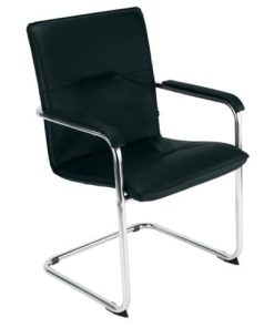 Freischwinger Rumba – inkl. Armlehnen, schwarz