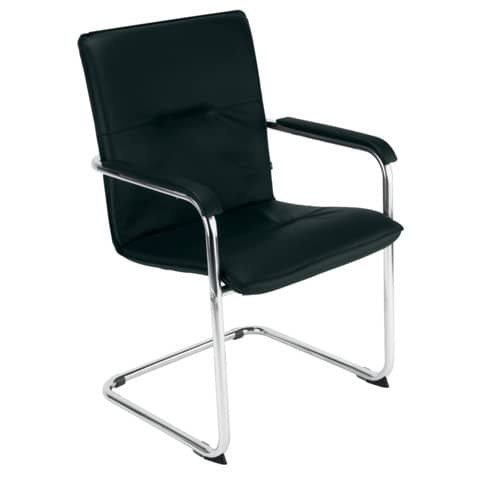 Freischwinger Rumba – inkl. Armlehnen, schwarz