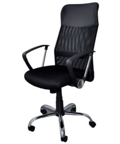 Drehstuhl Korfu mit Armlehne – schwarz