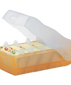 Karteibox CROCO – A8 quer, für 500 Karten,  orange-transl.