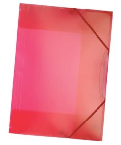 Sammelmappe mit Gummiband, DIN A3, transparent, rot
