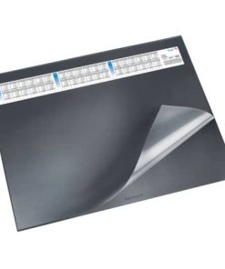 Schreibunterlage DURELLA DS – mit Vollsichtauflage, Kalender, 65 x 52 cm, schwarz