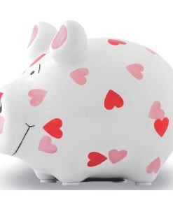 Spardose Schwein „Herzchen“ – weiß, klein