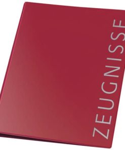 Ringbuch Zeugnisse – rot, A4, PVC , 4-Mechanik, Ring-Ø 16 mm
