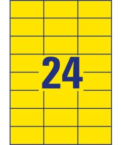 3451 Etiketten – 70 x 37 mm, gelb, 2.400 Etiketten/100 Blatt, permanent