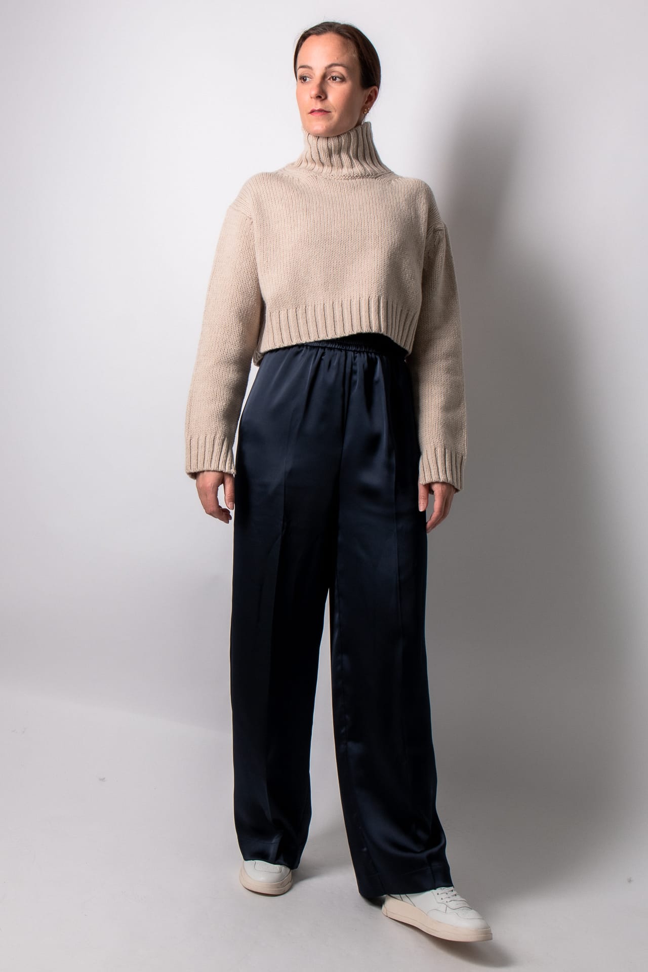 roberto collina Marlene Satin navy P55060