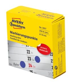 3857 Markierungspunkte – Ø 19 mm, Spender mit 250 Etiketten, blau