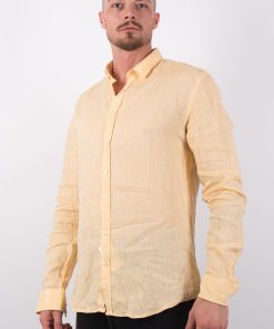 Q1 Sandro Leinen Hemd Langarm gelb 49Q306-0502