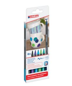 4200 Porzellanpinselstift – 1 – 4 mm, cool colour Set, 6 Farben sortiert