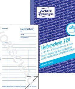 724 Lieferschein, DIN A6, vorgelocht, 2 x 50 Blatt, weiß
