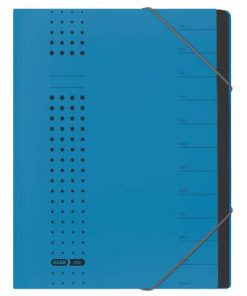 Ordnungsmappe chic – 12 Fächer, A4, Karton (RC), 450 g/qm, blau