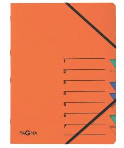 Ordnungsmappe EASY – 7 Fächer, A4, Pressspan, 265 g/qm, orange