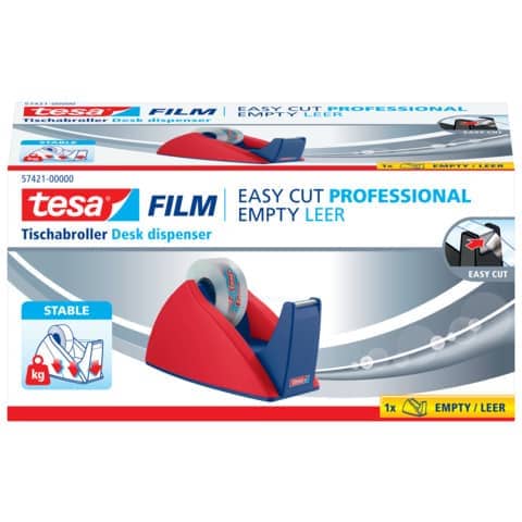 Tischabroller Easy Cut® – für Rollen bis 33 m x 19 mm, rot/blau
