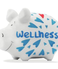 Spardose Schwein „Wellnesstag“ – Keramik, klein