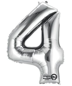Folienballon Zahl 4 – silber