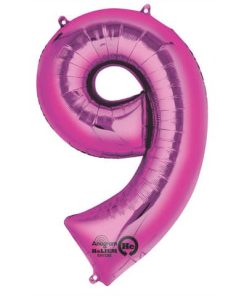 Folienballon XXL Zahl 9 – rosa
