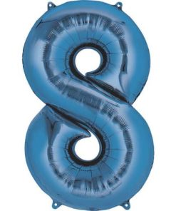 Folienballon XXL Zahl 8 – blau