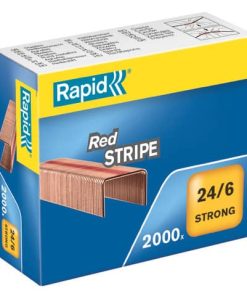 Heftklammern 24/6mm Red Stripe, verzinkt, mit Sollbruchstelle, 2000 Stück