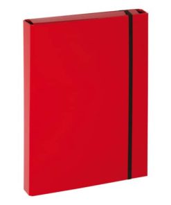 Sammelbox Basic – A4, Gummizug, Karton, rot