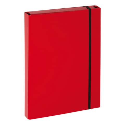 Sammelbox Basic – A4, Gummizug, Karton, rot