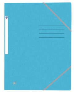 Eckspannmappe TOP FILE+ – A4, 390 g/qm, Karton, Gummizug, hellblau