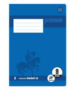 Heft PREMIUM LIN 9 – A5, 16 Blatt, 90 g/qm, PREMIUM LIN iert mit Rand