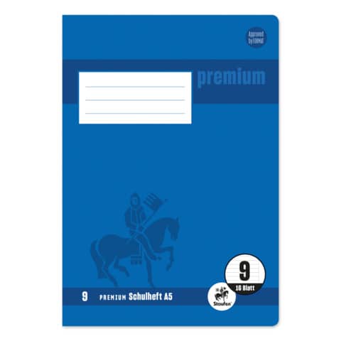 Heft PREMIUM LIN 9 – A5, 16 Blatt, 90 g/qm, PREMIUM LIN iert mit Rand