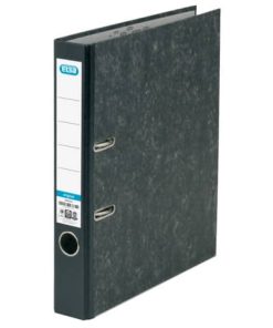 Ordner smart Original Wolkenmarmor, mit aufgeklebtem Rückenschild, Rückenbreite 5 cm, schwarz