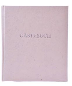 Gästebuch – 21 x 24 cm, mit Wortprägung, creme