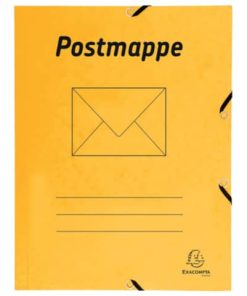 Sammelmappe Postmappe – A4, 425 g/qm, Gummizug, 3 Klappen, gelb
