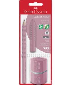 Bleistift-Set Jumbo GRIP – 3-tlg., B, rose shadows, Blister